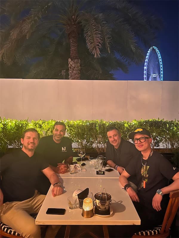 With Ted, Jason and Chris in Dubai